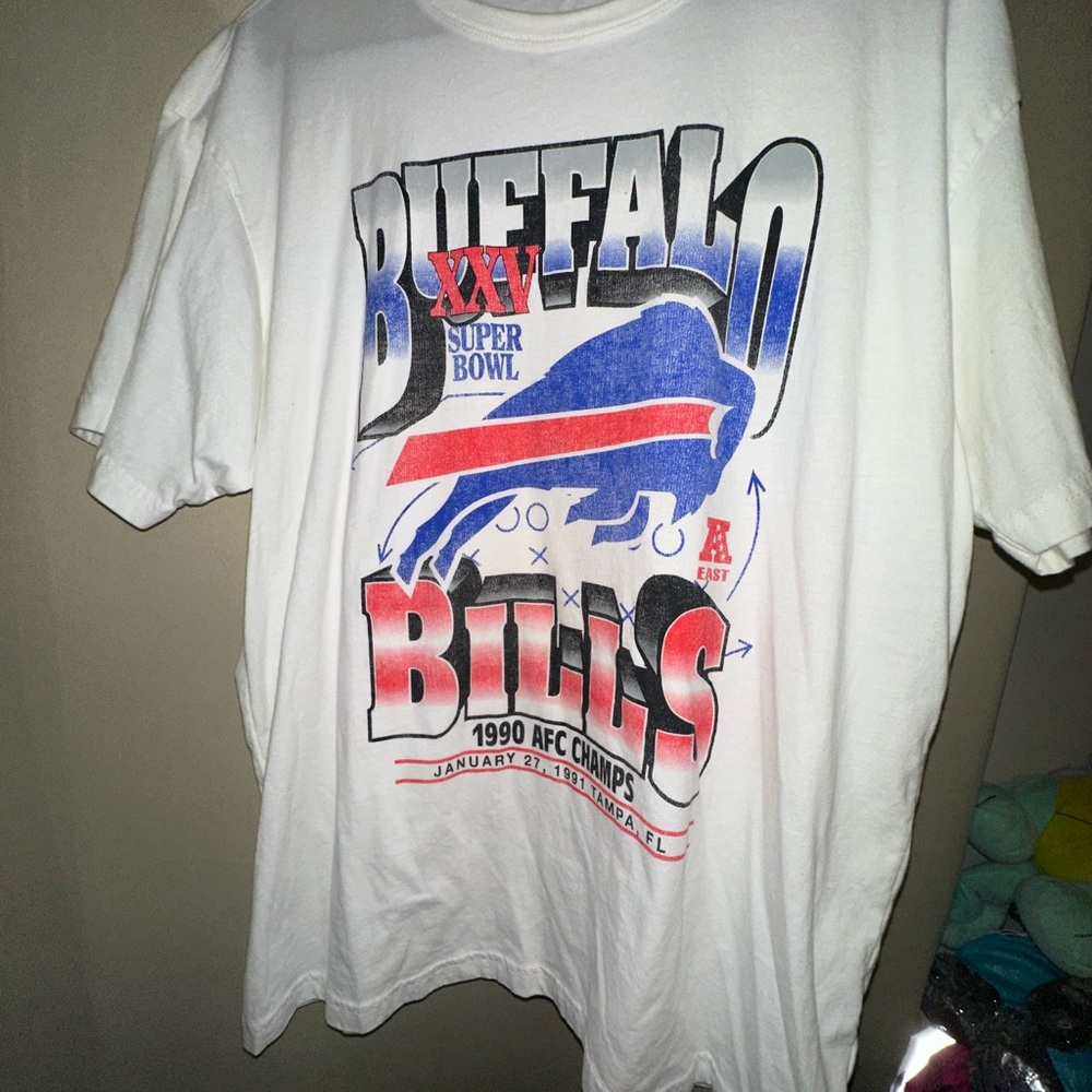 NFL TEAM APPAREL Buffalo Bills 1990 AFC Champions Super Bowl XXV T-shirt size L - Picture 4 of 4